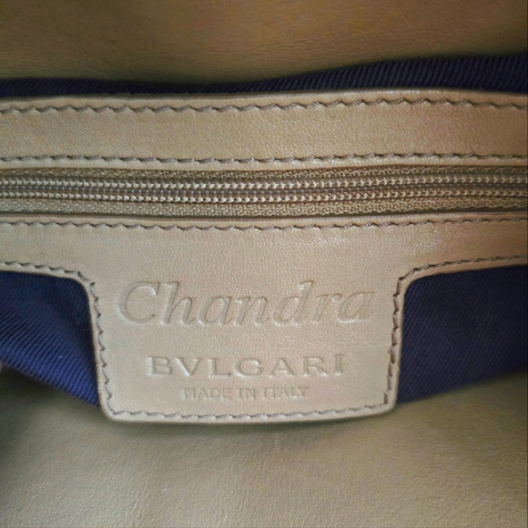 Authentic BVLGARI Chandra Ring Logo Nude Leather Sloutch Hobo‎ Tote Shoulder Bag - Picture 14 of 16
